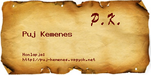 Puj Kemenes névjegykártya